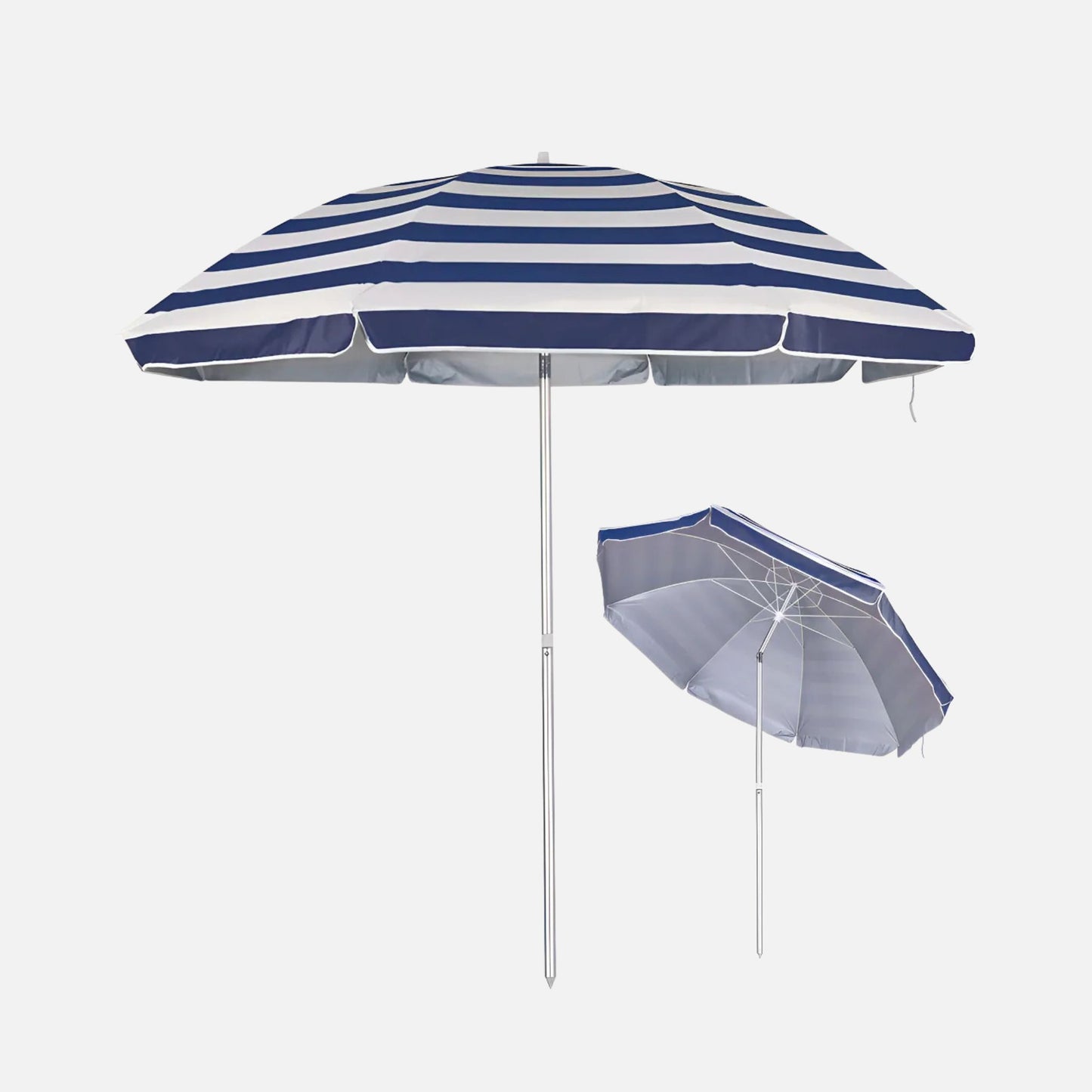 Guarda-Sol de Alumínio 2,60m Azul Claro | Proteção Solar para Praia, Piscina e Jardim
